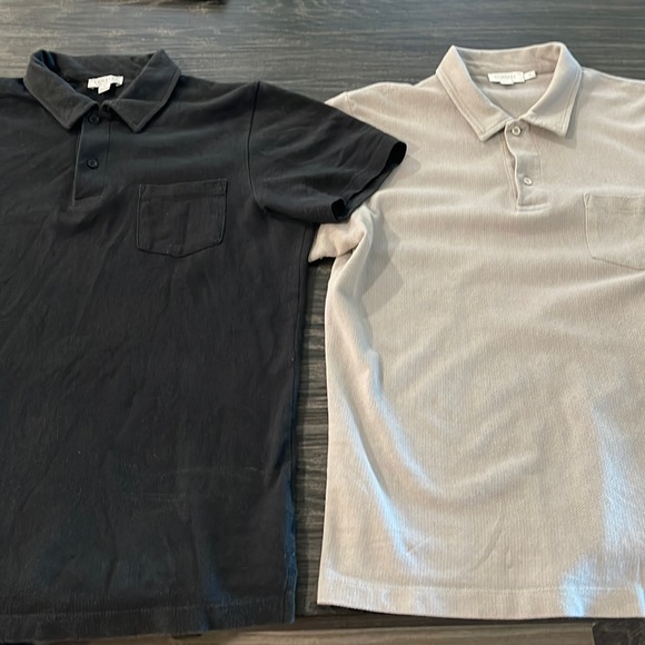 Sunspel Other - 2 SIZE SMALL SHORT SLEEVE SUNSPEL REVIERA POLOS BLACK & GRAY